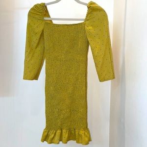 Idem Ditto Yellow Polka Dot Dress SIZE S